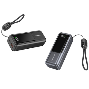 พาวเวอร์<span class=keywords><strong>แบงค์</strong></span>แบบพกพาขนาด 10000mAh PD 22.5W ดีไซน์โลหะเคลือบสี พร้อมหน้าจอดิจิตอลและสายชาร์จในตัว ขายส่งตามเทรนด์ - Product Image 4