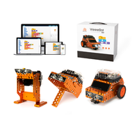 WeeeBot Kit STEM 3 en 1, Robot Metálico Educativo para Niños para Aprender a Programar con el Software WEEECODE, Caja de Regalo Naranja+Negro