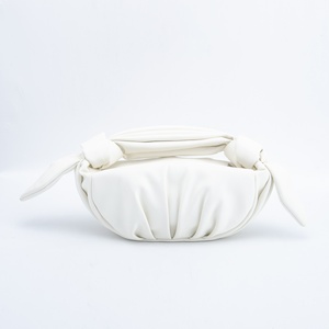 <strong>White</strong> Soft Leather Top Handle Bag , Custom Knotted Strap <strong>Small</strong> Arc Purse, OEM/ODM <strong>Handbag</strong> Supplier - Product Image 4