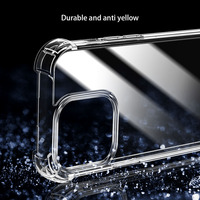 Coque de téléphone transparente antichoc en TPU souple et PC rigide de 1,5 mm pour iPhone 16 15 14 13 12 11 Pro Max, protection des coins