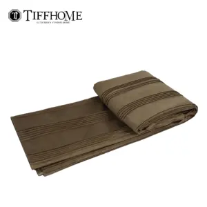 Tiff Home Best Seller Custom ukuran 240*70cm organik rajutan warna kopi Suede selimut penutup penggunaan tempat tidur lembut bernapas