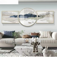 Tableau mural décoratif triple paysage pour salon de style nordique, art mural à suspendre pour la maison