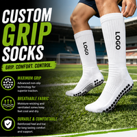 Chaussettes de football personnalisées antidérapantes avec grip, chaussettes de football à tube antidérapantes, design gratuit, chaussettes de football avec grip pour hommes