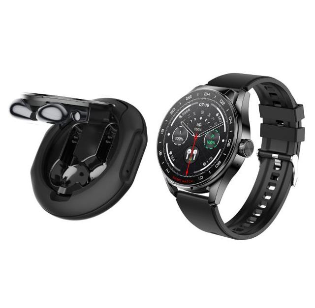 Fashion Smart Watch with Earbuds TWS 2in1 Earphones Health Tracker APP Control Sports BT Call Multi-Language