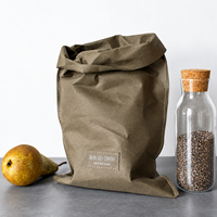 Sacs de rangement en papier kraft lavables personnalisés, pochettes pliables pour l'organisation de la cuisine, sacs de rangement en papier réutilisables, OEM ODM en gros