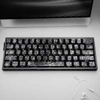 Keycaps Pola Serat Karbon Terlaris Impor, Tekstur Karbon Tempa, Desain Karbon Es dengan Ukiran Samping