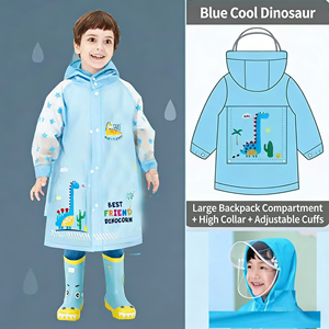 Veste de <span class=keywords><strong>pluie</strong></span> longue imperméable en EVA légère à imprimé dessin animé personnalisé pour les enfants d'âge scolaire - Product Image 2