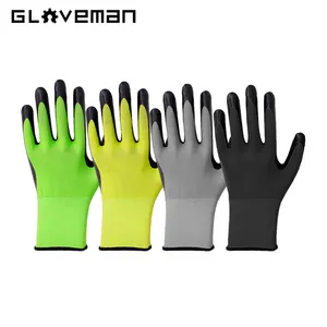 GLOVEMAN custom light 13 gauge knitted gloves nitrile coated industrial construction gardening rigger safety work dipping gloves