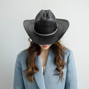 2025 cattleman sừng dài mũ cao bồi Mexico sembreros Cowgirl Countryman dệt vỏ cứng cứu hộ bangora mũ rơm - Product Image 2