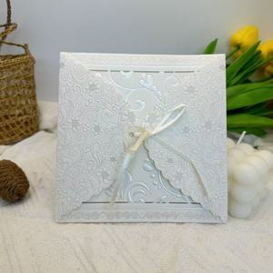 Fabrik Individueller Druck von Briefpapier mit Logo - Bestseller Hochwertige 3D-Geprägte Ausgeschnittene Design-Hochzeitseinladungen - Product Image 6