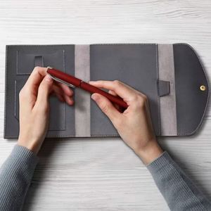 Housse de protection pour carnet en cuir PU, étui de protection imperméable pour carnet, mallette d'affaires colorée et concrète, sac enveloppe de voyage - Product Image 3