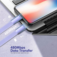 Cable USB C Plano de 60W con Silicona Líquida, Carga Rápida PD de 3A, Carcasa de Aluminio, Tipo C, para MacBook, Laptop, Teléfono, Tableta
