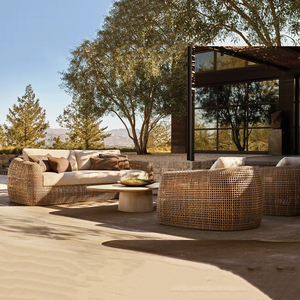 Hiện đại Modular đồ gỗ ngoài trời L hình dạng khách sạn biệt thự mây <span class=keywords><strong>wicker</strong></span> <span class=keywords><strong>sofa</strong></span> cắt Bộ - Product Image 6