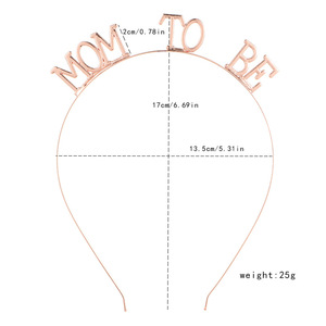 Bandeau de diadème de douche de bébé pour les femmes-Couronne de princesse à <span class=keywords><strong>strass</strong></span> étincelants Couvre-chef de fête de révélation de sexe pour maman - Product Image 3