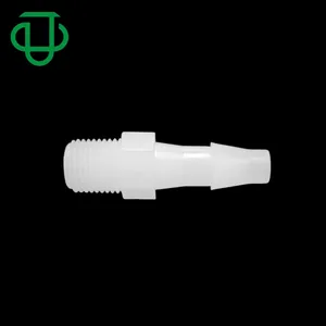 JU PVDF 1/8" Male NPT to 1/4"ID Tubing 6.4mm Hose Barb Tube to Port Connector NPT Male Threaded Tube Fitting