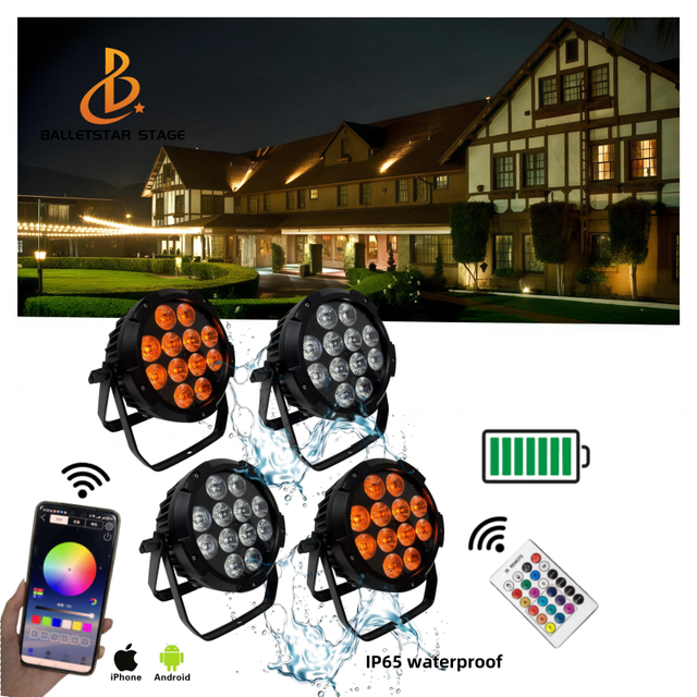 IP65 Wifi Wireless Dmx Battery Powered Led Par Can Uplights 12*18w Outdoor Waterproof Led Stage Lights