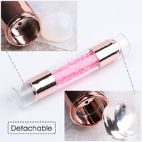 Tampon à ongles en plastique à double tête, tampon rond souple, motif diamant acrylique, outil de manucure