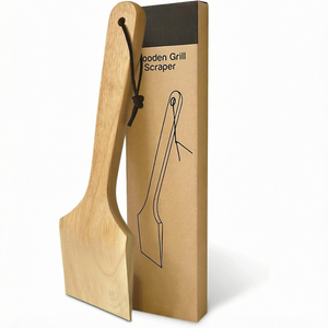 Wooden <b>Grill</b> Scraper Bristle Free <b>BBQ</b> Cleaning Brush <b>Replaceable</b>- Heat Resistant Head Barbecue <b>Grill</b> Cleaner - Product Image 1