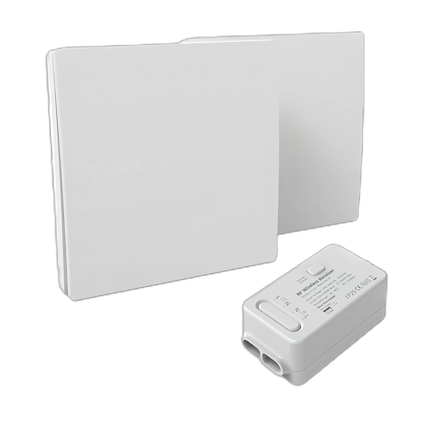 IP65/IP66 Waterproof Wireless Light Switch Kit Battery-Free Zigbee WiFi Compatible 1 Receiver 2 Switches Set