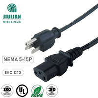 Cable de Alimentación CA para Computadora de Escritorio, NEMA 5-15P, 16AWG, 3 Conductores, Aprobado por CUL y CCUL, IEC320 C13