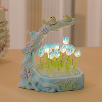 Kit DIY Lampe de Nuit Tulipe, Fleur Artificielle Romantique, Décoration de Bureau LED Lumineuse, Cadeau