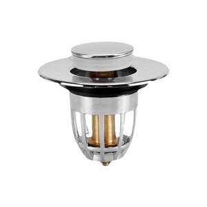 YD Push Button Drain <b>Plug</b> Chrome Finish Bouncing Core <b>Universal</b> Sink Filter Trap - Product Image 1