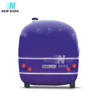 Vintage Mobile Café Carré Remorque Food Truck Aluminium Fibre de Verre Hot Dog Crème Glacée Fast Snack Chip Unité Mobile avec Salle de Bains