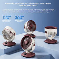 Ventilateur de table USB intelligent, batterie 2400 mAh ou alimentation secteur, 2 couleurs, plusieurs vitesses, silencieux, pour bureau