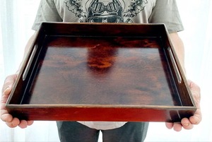 Premium Quality Wooden Serving <b>Tray</b> For Dining And <b>Kitchen</b> Use For Cafes Hotels And Restaurants Available At Affordable Price - Product Image 2