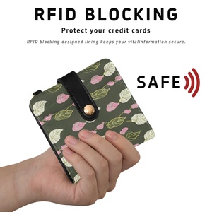 New Arrival Aloha Hawaii Custom Anthurium Flower Print <b>Small</b> Pu Leather Cute RFID Blocking Wallet Card Holder <b>Purse</b> for Women - Product Image 4