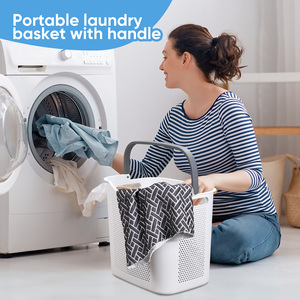 Chariot à linge roulant à 3 niveaux, panier de rangement en plastique avec roulettes, organisateur de linge amovible pour salle de bain et chambre à coucher - Product Image 3