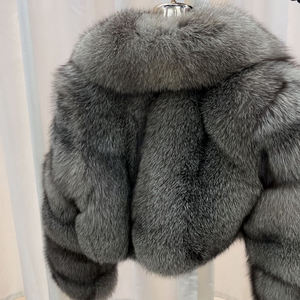 Atacado Personalizado Mulheres Casaco Quente Grosso Natural Genuine Fox <span class=keywords><strong>Fur</strong></span> Esconde Casaco De Pele De Raposa - Product Image 6