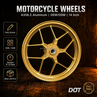 JINSHEN Nouvelles jantes en alliage de moto personnalisées de 14 pouces pour Click Scoopy