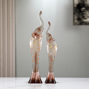Coppia di elefanti in resina, decorazioni per la casa - Regalo ideale - Product Image 3