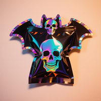 Fermeture à glissière en feuille d'aluminium holographique personnalisée 3.5g 28g pochette en mylar sac en mylar découpé à l'emporte-pièce avec serrure à odeur d'herbe pour vêtements