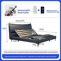 XL réglable intelligent électrique multifonctionnel double moteur hydraulique lit maison hôtel utilisation pliable en cuir Double fonction extensible