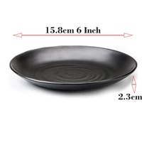 Vaisselle de restaurant japonais incassable Sushi servant une assiette ronde en mélamine noire de 6 pouces