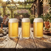 Verres en forme de canette de bière avec couvercles en bambou et pailles, lot de 6, 16oz, 18oz, 20oz, pour café glacé