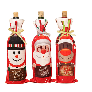 Set di bottiglie di vino con pavone artificiale fabbrica all'ingrosso decorazioni per la tavola da pranzo a casa per le vacanze di <span class=keywords><strong>capodanno</strong></span> stampate - Product Image 1