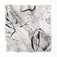 Hijab carré musulman personnalisé, imprimé, doux, motif floral, printemps, 115x115, foulard en satin de soie Bawal, antibactérien, respirant