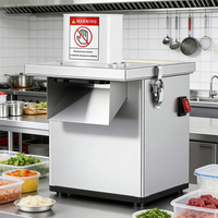 Robuuste, duurzame 220V motor aangedreven groente-, aardappel- en fruit snijmachine voor horeca, laag geluidsniveau, geschikt voor bevroren vlees