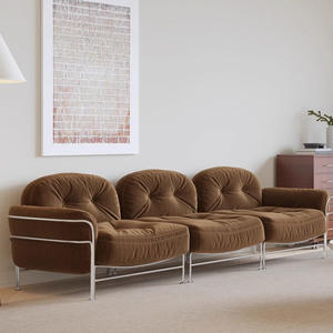 Juego de Sofás para Sala de Estar, Tapizado en Tela, Relleno de Espuma, Diseño Moderno para Apartamentos Pequeños - Product Image 4