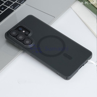 Fundas Magnéticas Inalámbricas para Teléfono Móvil con Textura Arenada Transparente y Antihuellas para Samsung S25 Ultra S24
