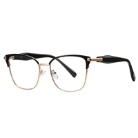 MS 82326 Lunettes de vue anti-lumière bleue de luxe minimalistes géométriques pour femmes, lignes épurées, polyvalentes au quotidien, compatibles avec la prescription