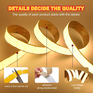 Ultra heller COB-LED-Streifen 24V 1600LEDs/<span class=keywords><strong>m</strong></span> Flexibler dimmbarer LED-Streifen Licht 30mm PCB Breite COB-Streifen - Product Image 4