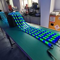 Tube néon flexible en silicone DMX noir 360 LED, lumières DJ programmables 24V IP67 D22, tube néon pour festivals de musique et raves