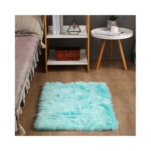Tapis de salon en fausse fourrure rectangulaire, tapis de sol lavable en machine - Product Image 4