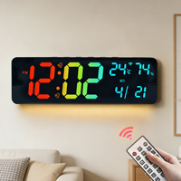 Neuheiten 14-Zoll 3D Nachtleuchtende Geräuschlose LED Digital-Wanduhr mit Fernbedienung Modernes Hängedesign für Große Wohnzimmer