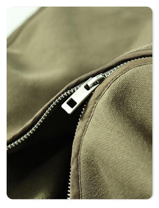 <span class=keywords><strong>Sweat</strong></span>-shirt à capuche pour <span class=keywords><strong>homme</strong></span> automne 2026, 350g, doublure polaire, fermeture éclair métallique, poignets côtelés, manches gants, grande taille, uni, streetwear doux - Product Image 3