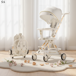 Hot Sale Two-way Push Baby Stroller with Canopy Aluminum Alloy Frame 2-in-1 <strong>Rocker</strong> Device for 0-3 Years Load Bearing 20kg - Product Image 1